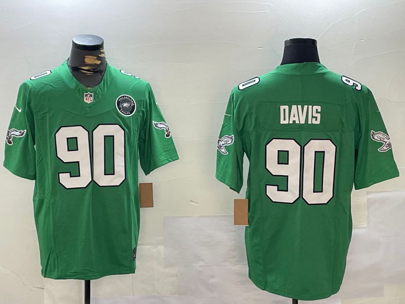 Men Philadelphia Eagles #90 Davis Green Throwback 2024 Nike Vapor Limited NFL Jersey style 2->philadelphia eagles->NFL Jersey